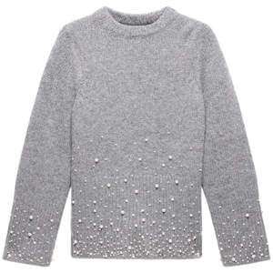 Mint Velvet Grey Pearl Embellished Jumper